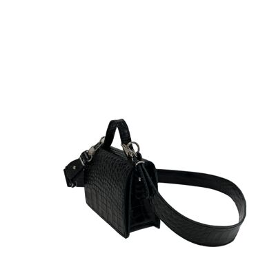 Handbag “Savory” – black reptile