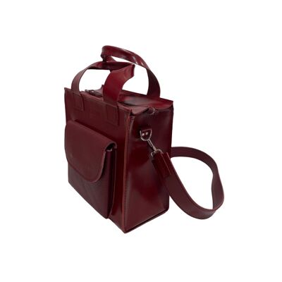 Handbag ”Cumin” medium – dark red/red texturised