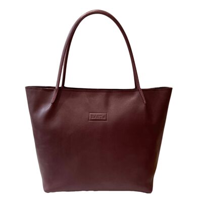 Tote bag “Windflower” – dark cherry texturised