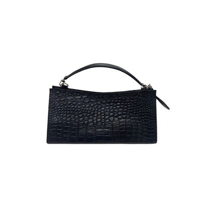 Handbag “Nasturtium” – black reptile