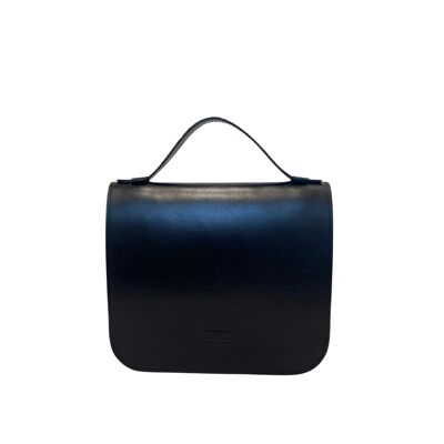 Handbag “Heath” – black/black reptile/lacquered details