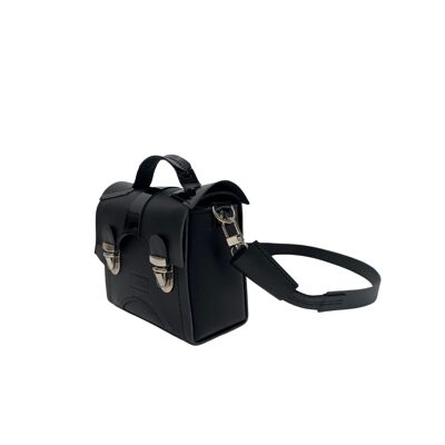Handbag “Tarragon” mini – black/black lacquered details