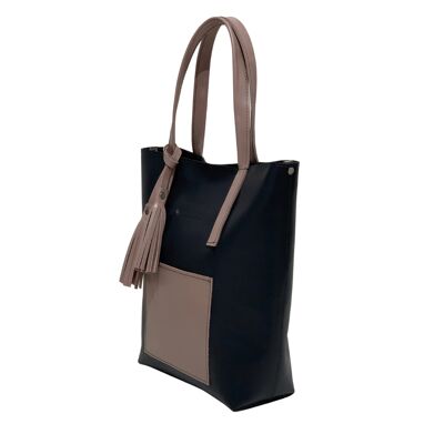 Tote bag “Mustard” – dark blue/creamy