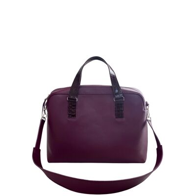 Handbag “Cypress” small – purple/cherry reptile