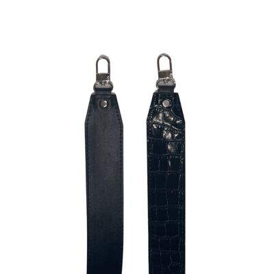 Mini bag “Marigold” – black/black reptile details