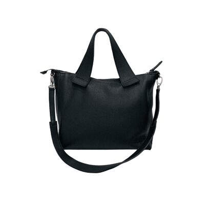 Handbag “Astilbe” – black texturised