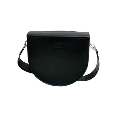Handbag ”Notrele” – black/black reptile details