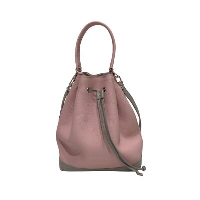 Handbag „Myrtle” small – soft pink/grey texturised