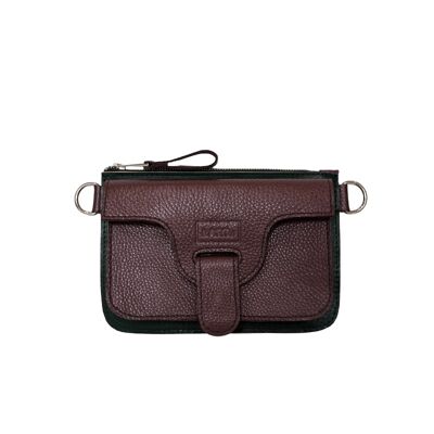 Mini bag “Marigold” – cherry texturised/green
