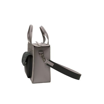 Handbag ”Cumin” medium – light grey/grey details