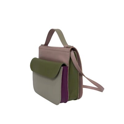Handbag “Heath” – pink/grey/green