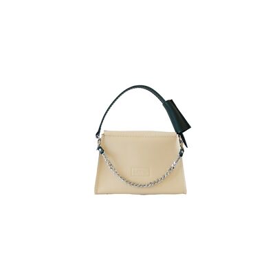 Handbag “Melissa” – light creamy/dark green