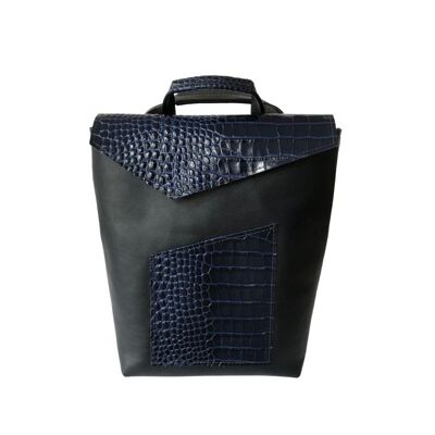 Backpack “Cardamom” – dark blue/blue reptile details