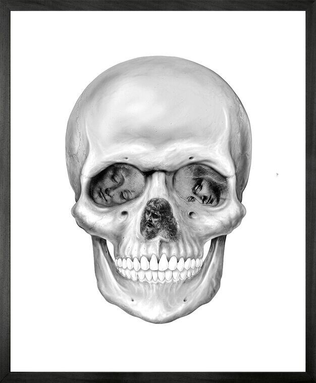 Tela stampata con cornice teschio Da Vinci -Medium