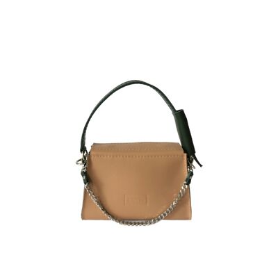 Handbag “Melissa” – creamy/dark green
