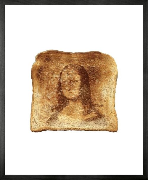 Mona Lisa Toast Framed Printed Canvas - Small