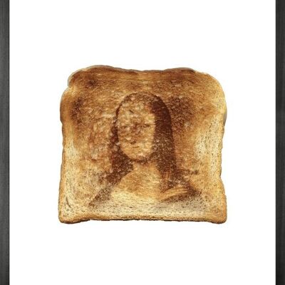 Mona Lisa Toast Gerahmte bedruckte Leinwand - klein