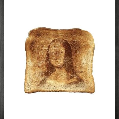 Mona Lisa Toast Framed Printed Canvas - Mini