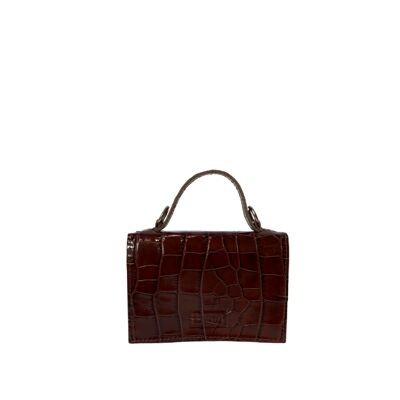 Handbag “Savory” – brown reptile leather imitation
