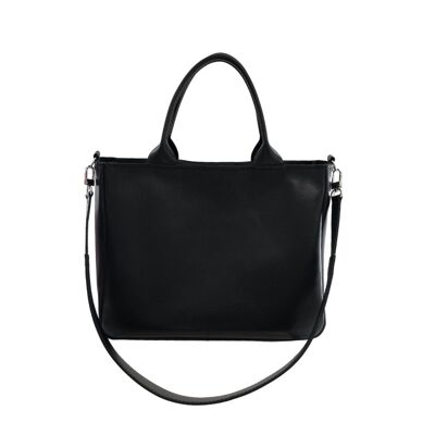 Handbag “Vanilla” – black/reptile leather imitation