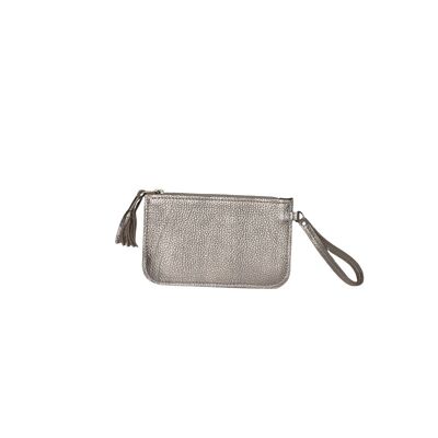 Cosmetic pouch “Thyme” – silver texturised