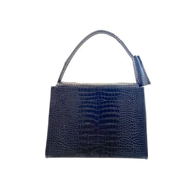 Handbag “Melissa” – dark blue reptile