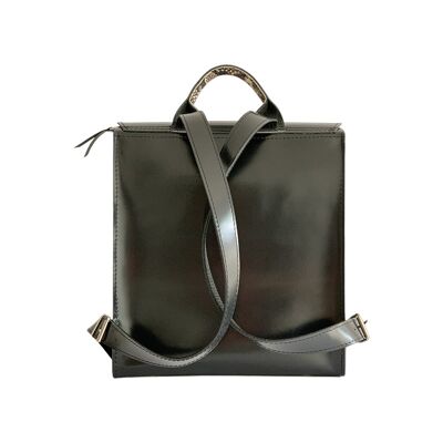 Backpack “Verbena” – black/creamy snake print
