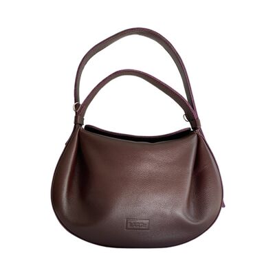 Handbag ”Iris” large – dark cherry texturised