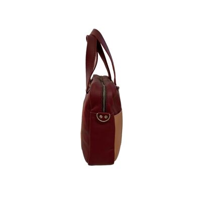 Handbag for men “Sage” – burgundy/golden