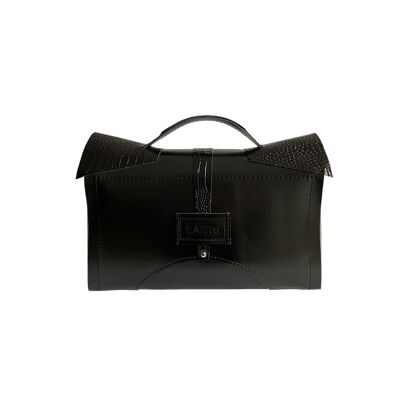 Handbag “Tarragon” – black/black reptile