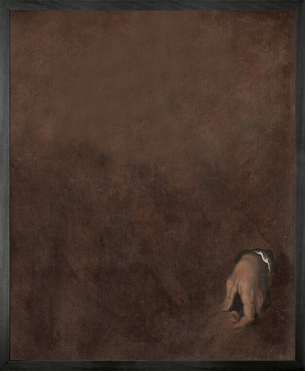 Mano in colore rosso Tela stampata con cornice -Medium