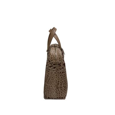 Handbag “Cypress” small – creamy reptile/sandy