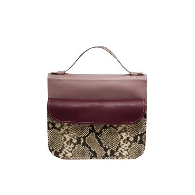 Handbag “Heath” – purple/light snake leather