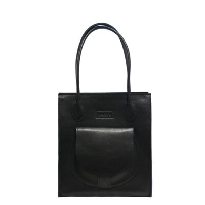Handbag ”Almond” medium – black texturised
