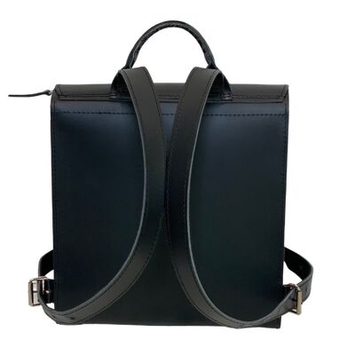 Backpack “Verbena” – black/black reptile details