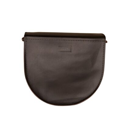 Handbag ”Notrele” – dark brown/brown reptile details
