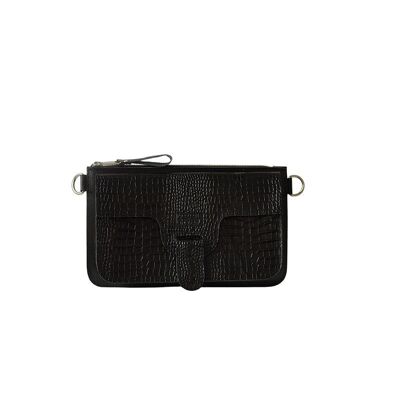 Bag “Marigold” medium – black reptile leather