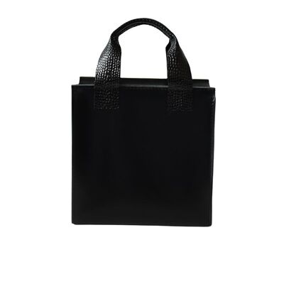 Handbag ”Cumin” medium – black/black reptile
