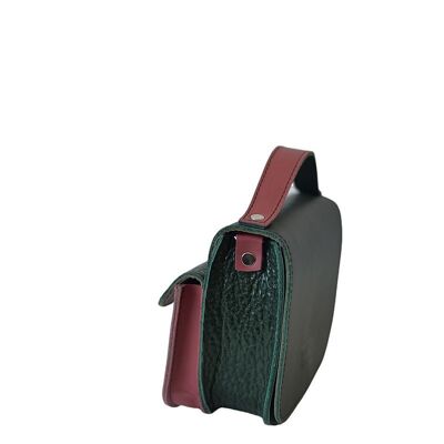 Handbag “Heath” mini – dark green/red