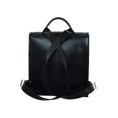 Backpack “Verbena” small – black/black reptile/glossy