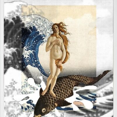 Lienzo impreso enmarcado Venus Surfing -Mini