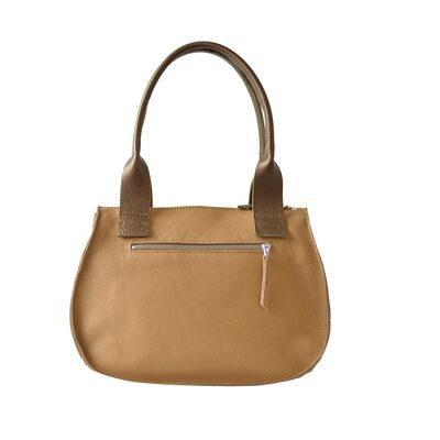 Shoulder bag “Turmeric” – creamy/bronze details