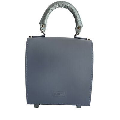 Handbag “Mint” – blue/light blue reptile details