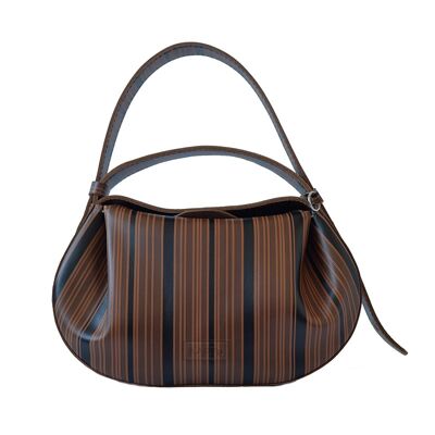 Handbag ”Iris” small – brown striped