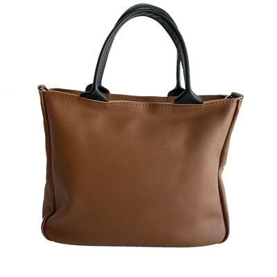 Handbag “Vanilla” – brown/black detail