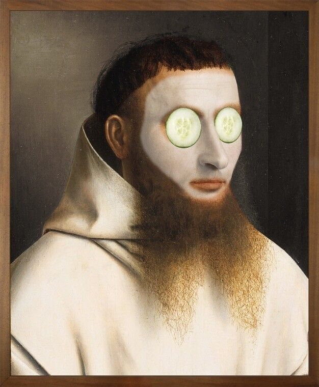 Cetrioli sull'uomo Tela stampata con cornice - Grande