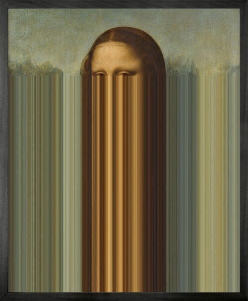 Mona Lisa Stripes Framed Printed Canvas -Small