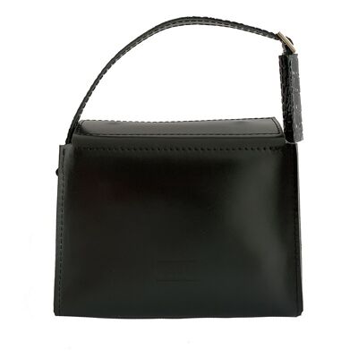 Handbag “Melissa” – black/reptile detail