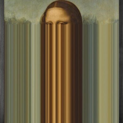 Mona Lisa Stripes Framed Printed Canvas - Mini