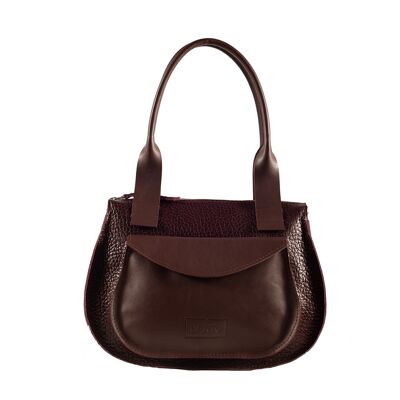 Shoulder bag “Turmeric” – cherry/burgundy reptile